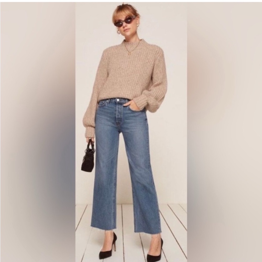 Reformation Wide Leg Fawcett Jeans Marion Wash